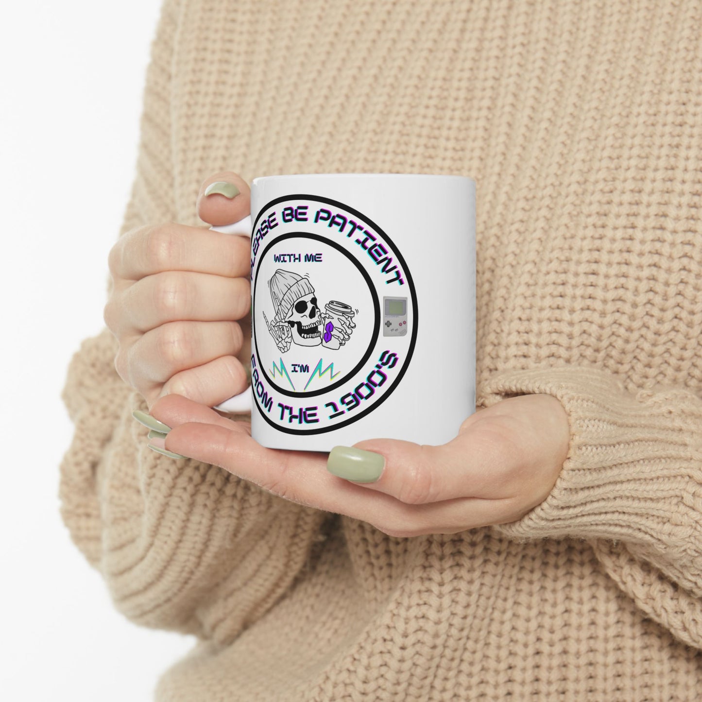 Retro-Inspired Ceramic Mug: Nostalgic Vibe, Perfect Gift for Coffee Lovers, Unique Kitchen Decor, Fun Office Mug, 90s Inspired Design