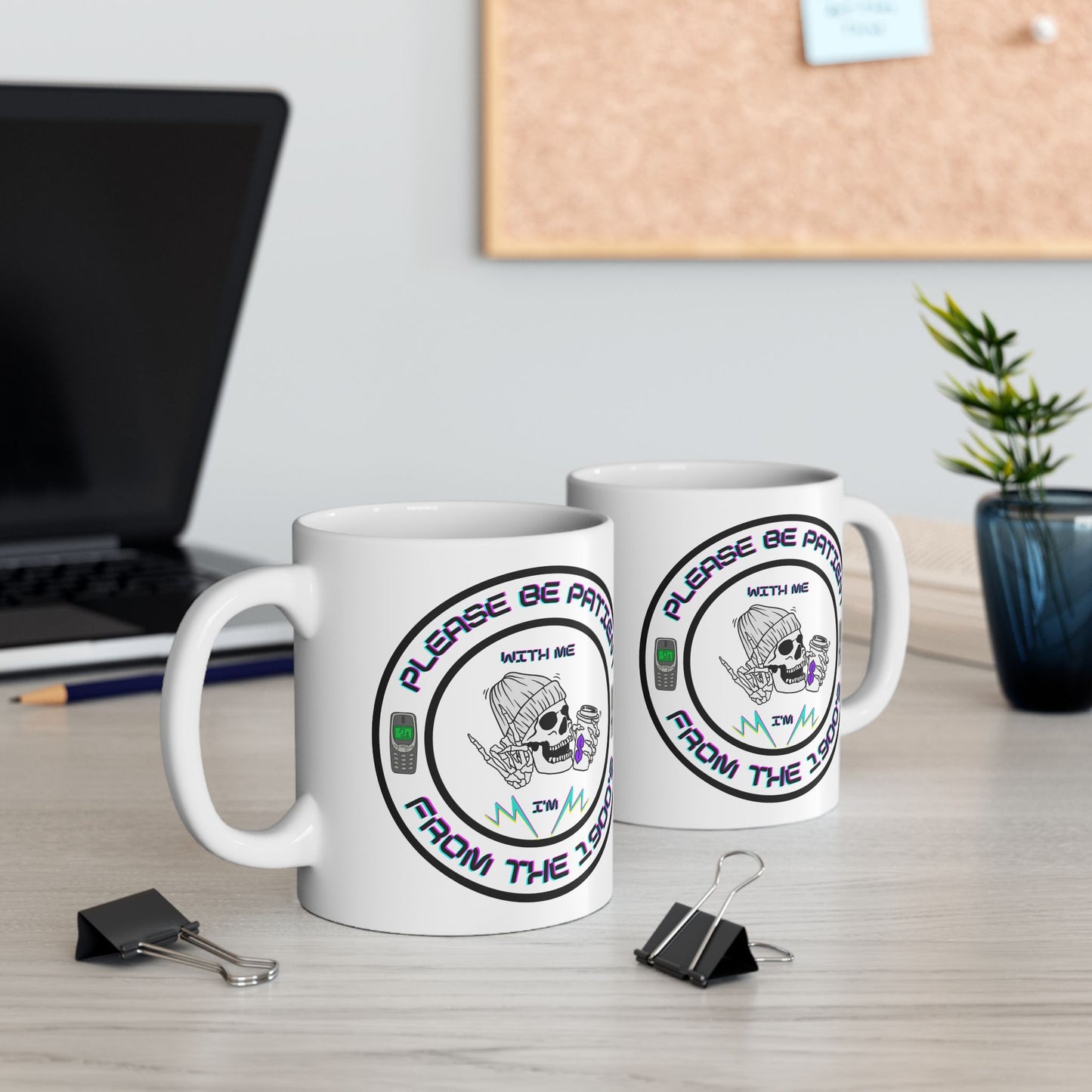 Retro-Inspired Ceramic Mug: Nostalgic Vibe, Perfect Gift for Coffee Lovers, Unique Kitchen Decor, Fun Office Mug, 90s Inspired Design