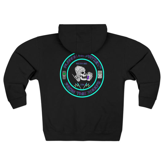 Comfy zip-up hoodie with a witty 1900’s throwback design—perfect for 90’s kids who love a good laugh.