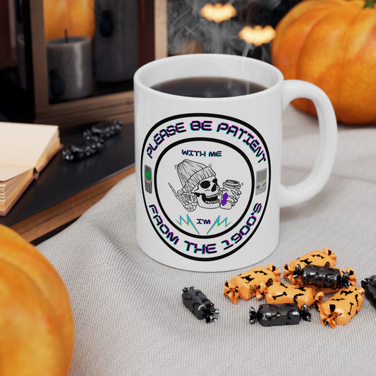 Retro-Inspired Ceramic Mug: Nostalgic Vibe, Perfect Gift for Coffee Lovers, Unique Kitchen Decor, Fun Office Mug, 90s Inspired Design